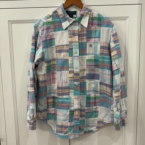 Ralph Lauren Vintage 90’s Patchwork Squares Blouse—BEAUTIFUL!! EUC! P/M